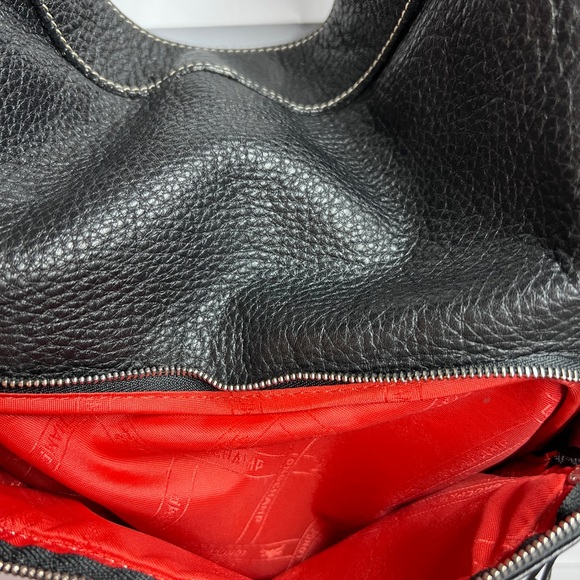 Longchamp 🇫🇷Black Textured durable Soft Leather Hobo Bag, only 23oz very light - Picture 3 of 8